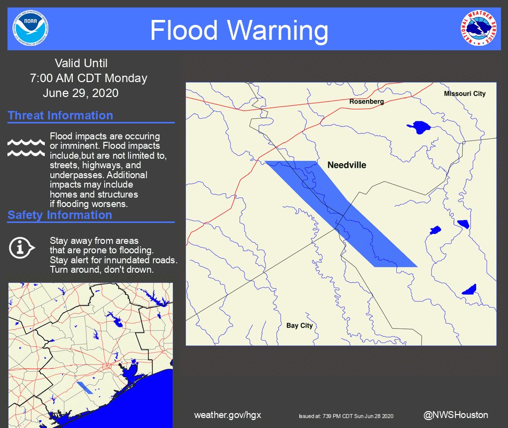 The National Weather Service in League City has Issued a Flood Warning