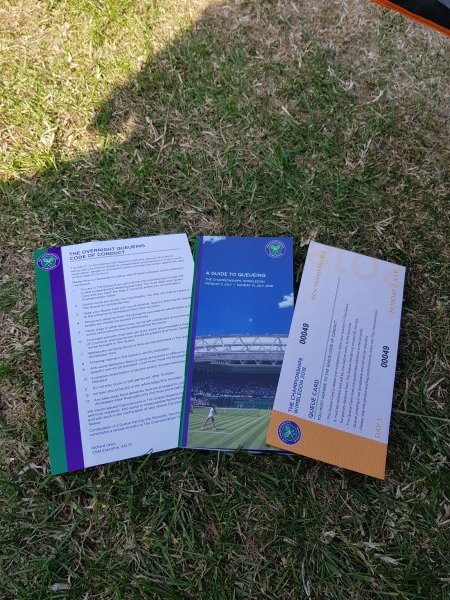 RogerOurNo1's tweet photo. #Throwback Day 1 in #TheQueue ๐ to see @rogerfederer at @Wimbledon in 2018. The excitement of receiving your #QueueCard & knowing you'll get a #CentreCourt ticket! We had great weather too โ๏ธ #memories #WimbledonRecreated @ViewFromTheQ #SW19 ๐๐ ๐๐ฅ๐นโ๏ธ๐๐๐ฑ๐พ๐๐จ๐ญ https://t.co/mVa6dwI0HJ