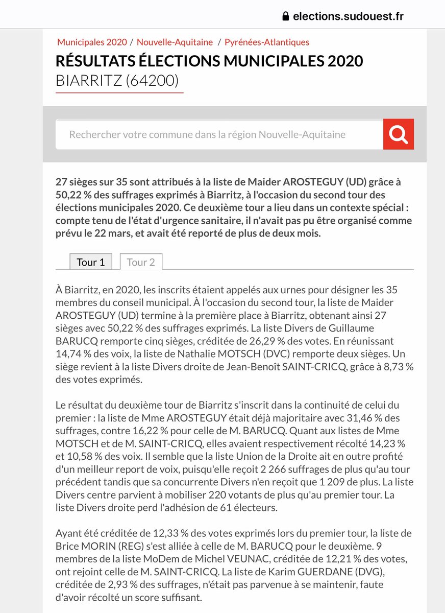 SchneckJA's tweet photo. Aucune vraie surprise et le temps des commentaires n’est pas venu.
 J’adresse mes félicitations républicaines à Maider Arosteguy et son équipe pour leur victoire qu’explique une campagne cohérente et de proximité sans erreur stratégique majeure. https://t.co/GtkrtIcbUU