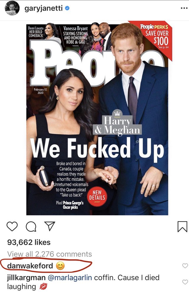 And here you are obsessed w/ thinking they will be broke as if Meghan didn’t have a whole job before Harry. Did you think that the RF was her only access to money  @GaryJanetti? Meghan made millions from her TV show & endorsements. But she black will spend all the money allegedly.