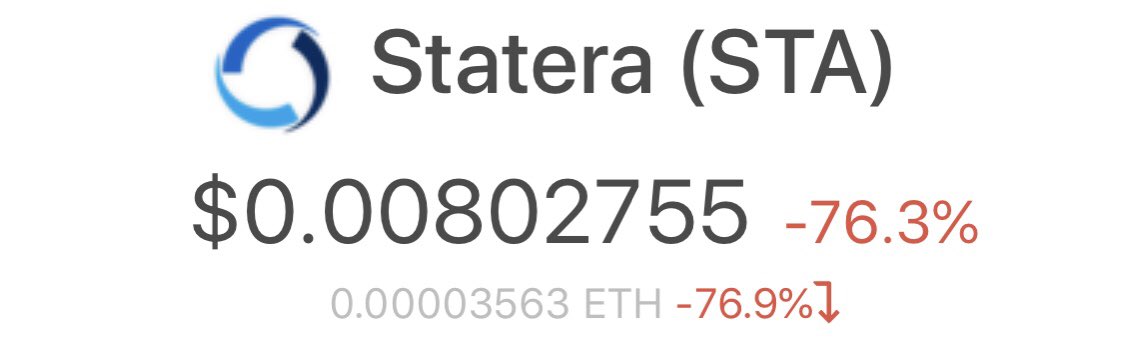 Some Statera bagholders not having a good Sunday.