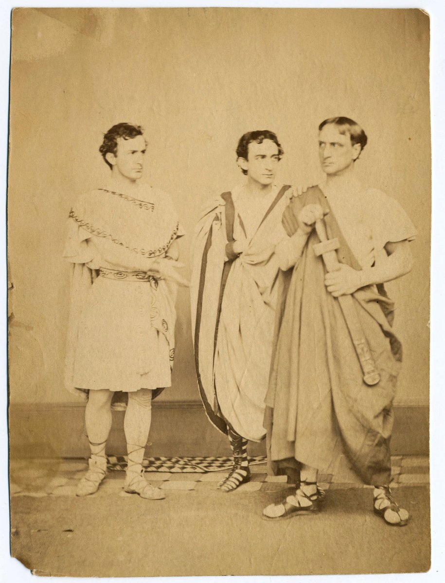 In fact, the three Booth brothers--including John--all performed Julius Caesar together earlier that same year. The show was a benefit, proceeds of which funded the creation of a statue of Shakespeare which still stands in Central Park today!
