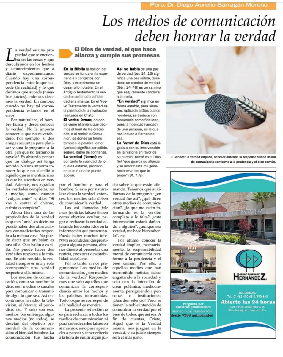 Interesante análisis en <a href="/SemanarioEmaus/">Semanario Emaús</a> sobre medios de comunicación y su responsabilidad en informar con la verdad