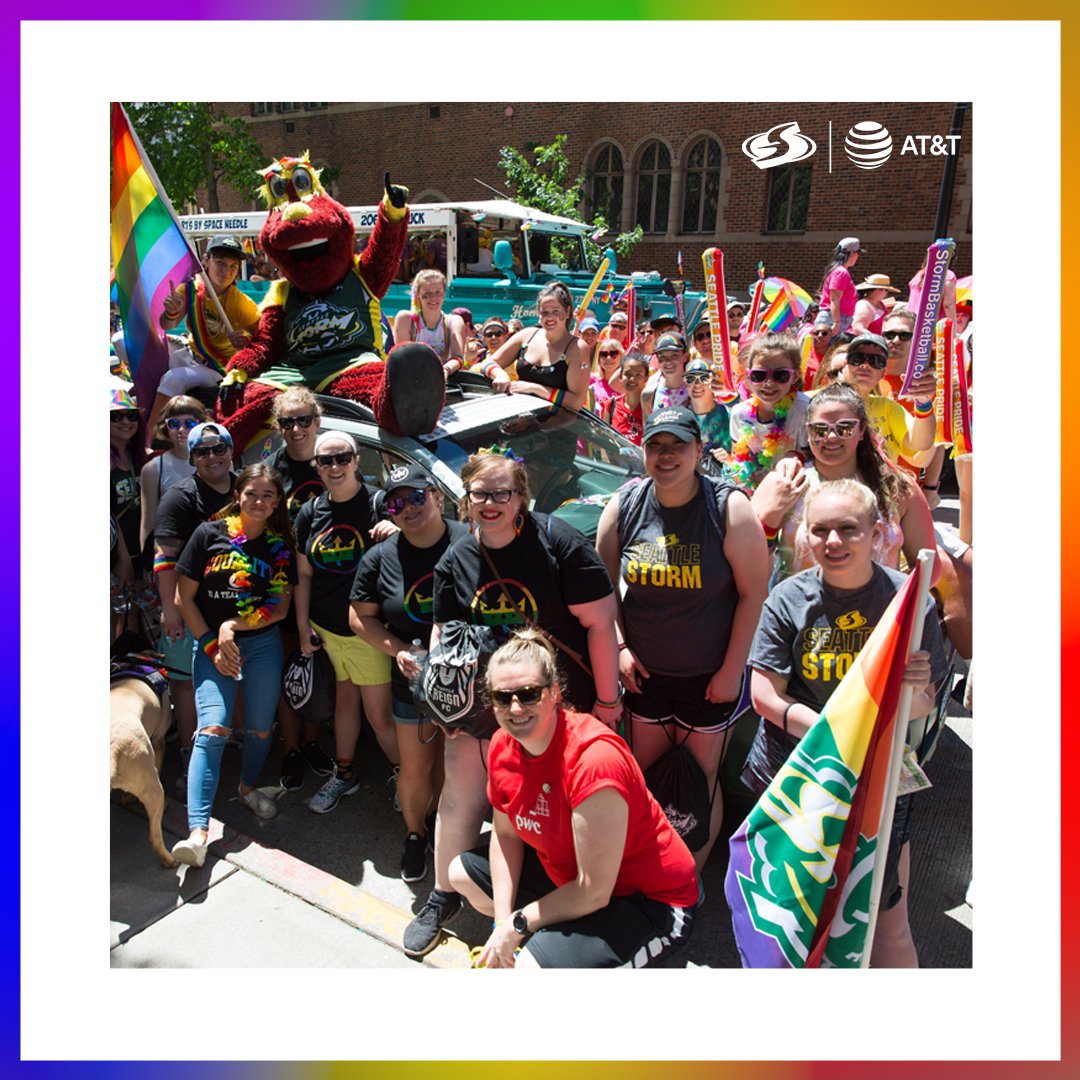 seattlestorm's tweet photo. 🏳️‍🌈 Happy Seattle Pride! 🏳️‍🌈

Love. Always. Wins.

❤️🧡💛💚💙💜

#LoveWins 
#LoveIsLove 
@ATT https://t.co/am7XFVHL3q
