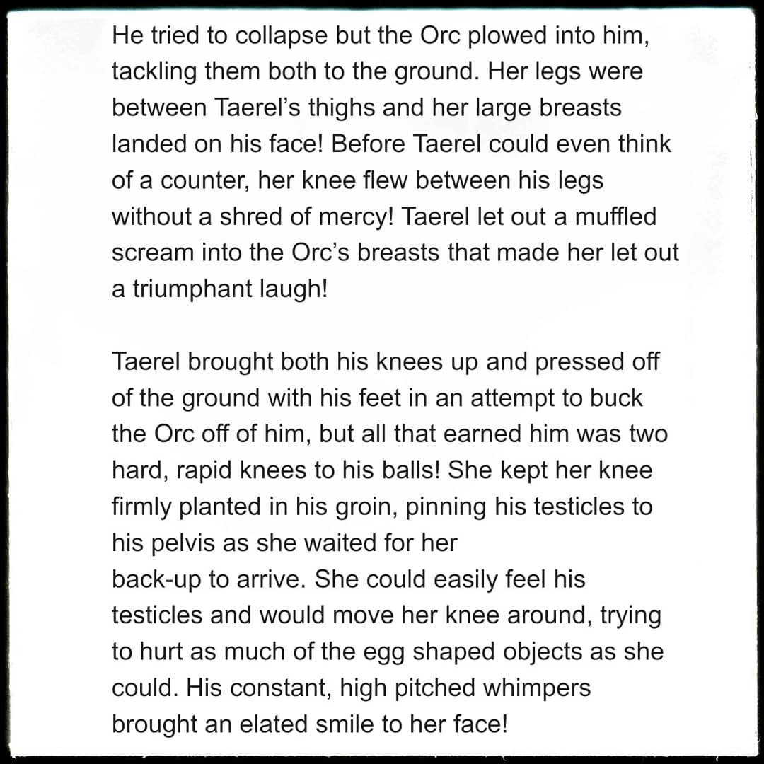 ballbustingart's tweet image. We just released the first chapter of Taeral's Journey, a 9,000+ word story of adventure and ballbusting

patreon.com/ballbustingcom…

#ballbusting #kick #punch #be #squeeze #elf #goblin #kickintheballs #writing #story #fantasy #artistsupport #art #金蹴り #玉責め #玉潰し