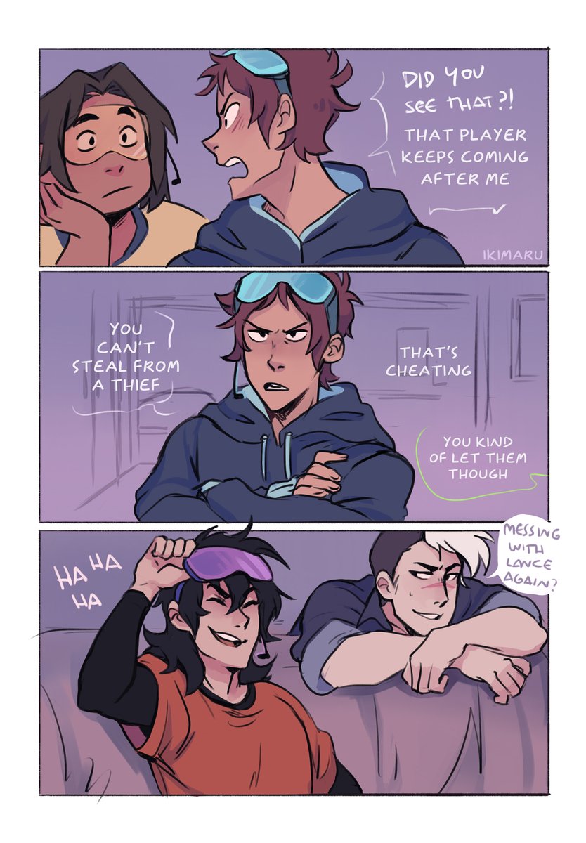college Au where they're in the same class but when they meet playing a virtual reality game Lance doesn't know it's Keith ? 