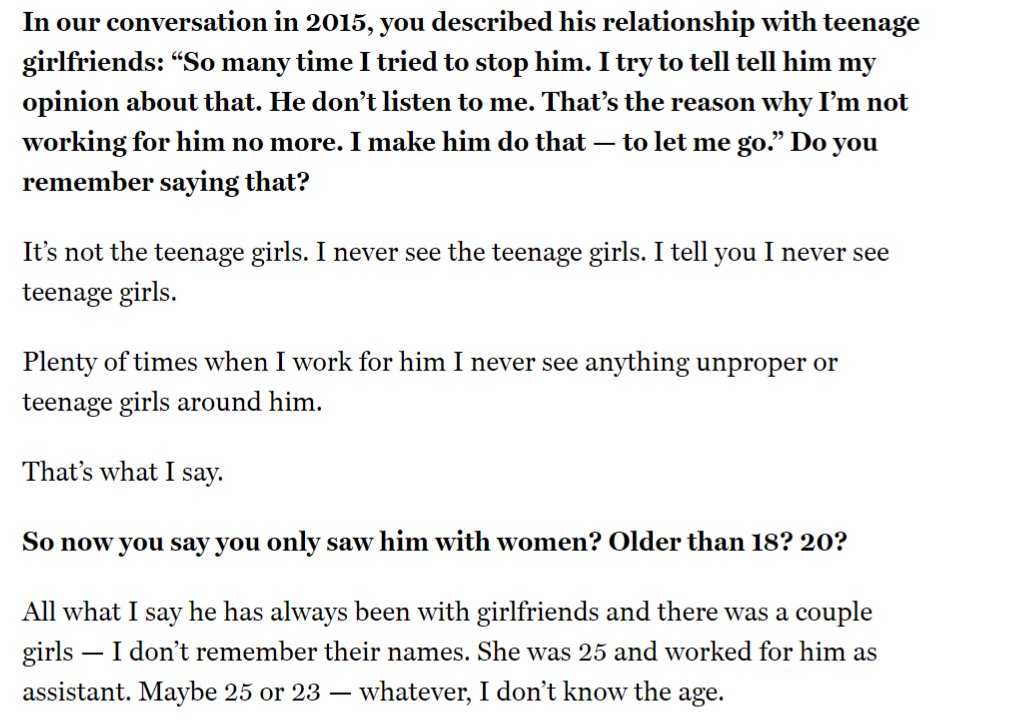 Here's where the interview really goes off the rails. The reporter starts asking him about how in the past interview he said he saw Epstein with numerous teen girls. Igor back peddles big time from this.You can really sense the panic.