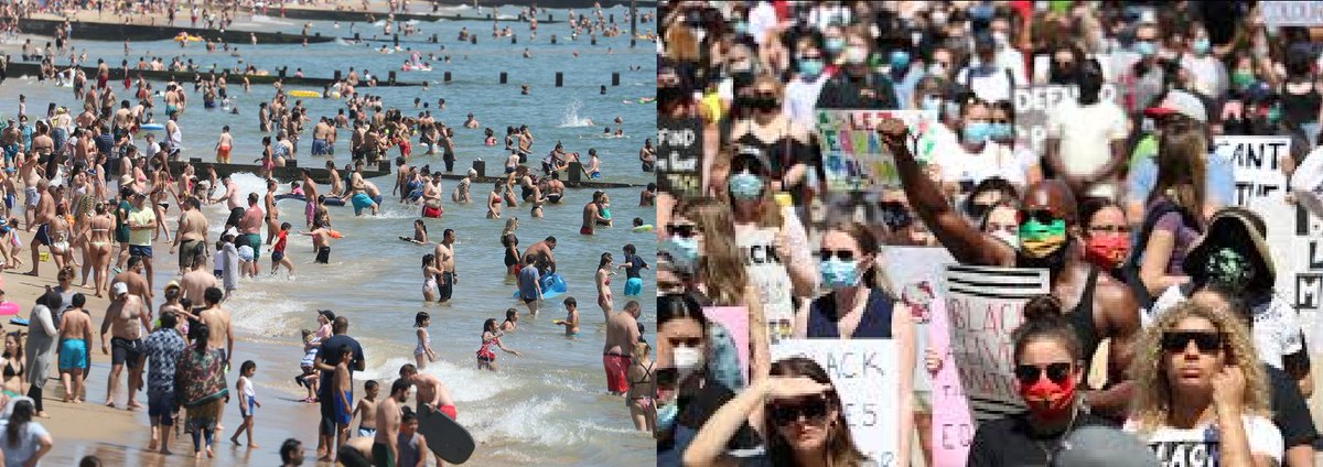  #Ridge asked Patel to call the beach-goers irresponsible* in relation to the pandemic.How many beach-goers were wearing masks? The peaceful black lives matter protesters were objectively more responsible in relation to the pandemic! But which did Priti Patel choose to condemn?