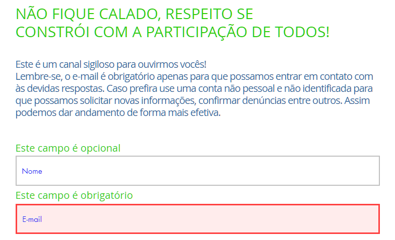 ColegioForca's tweet photo. @juntxstemosvoz Importante para a credibilidade das informações!
Segue print de nossa página de ouvidoria! Faz-se obrigatório apenas para que possamos dar andamento as investigações, como possíveis provas. Sendo que o e-mail pode ser totalmente anonimo, sem nenhum verificador. https://t.co/qVkoRe4fEp