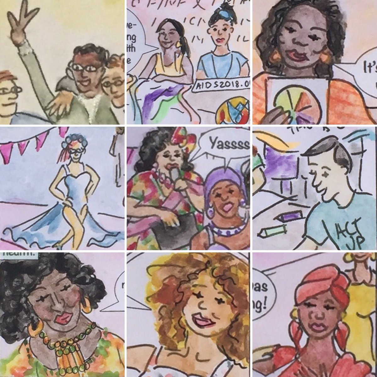 Very excited to share a sneak peak at the comic #Struttingtostopstigma A story of my activism with @Catwalk4power from the first #IWD to #AIDS2018 to #AIDS2020virtual look out for the abstract posters & exhibit @Visual_AIDS #thepowerisours #womenHIV @Positively_UK @4Mproject