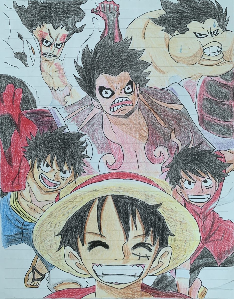 L One Piece 下手過ぎた Onepiece モンキー D ルフィ ギア2 ギア3 ギア4バウンドマン ギア4タンクマン ギア4スネークマン イラスト