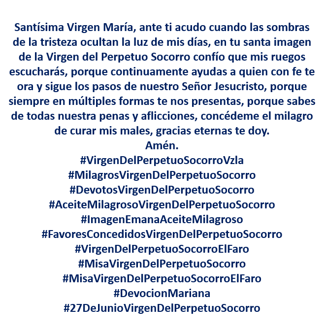 MariaPSocorroVz's tweet photo. #VirgenDelPerpetuoSocorroVzla
#MilagrosVirgenDelPerpetuoSocorro
#DevotosVirgenDelPerpetuoSocorro
#ImagenEmanaAceiteMilagroso
#FavoresConcedidosVirgenDelPerpetuoSocorro
#MisaVirgenDelPerpetuoSocorro
#DevocionMariana
#27DeJunioVirgenDelPerpetuoSocorro https://t.co/bkszUCMymN