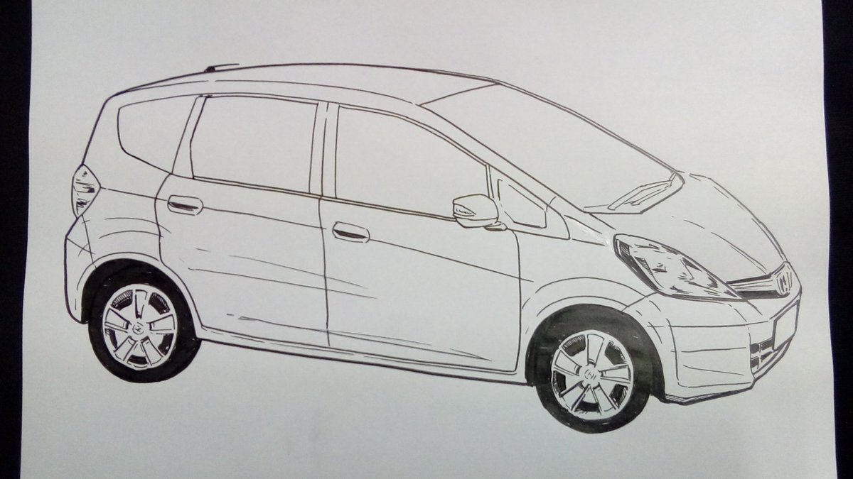 結城るい ホンダ Honda Fit ラクガキ ペン画 イラスト王国 イラスト基地 アナログイラスト ホンダフィット