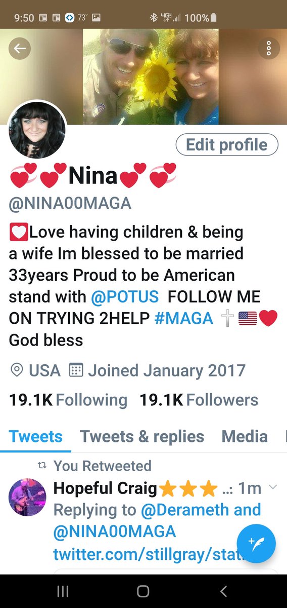 NINA00MAGA's tweet photo. @mollyday15 @White2to4 This is what I had before this morning! But now I have !!! Around 7000 some how are unfollowed on my account!!! You know people are going 2 unfollow me because of it i can't follow them all back in a day! They will give me 3 days that I just got off of! I am so sickened by this! https://t.co/EM1u8GQ7b2