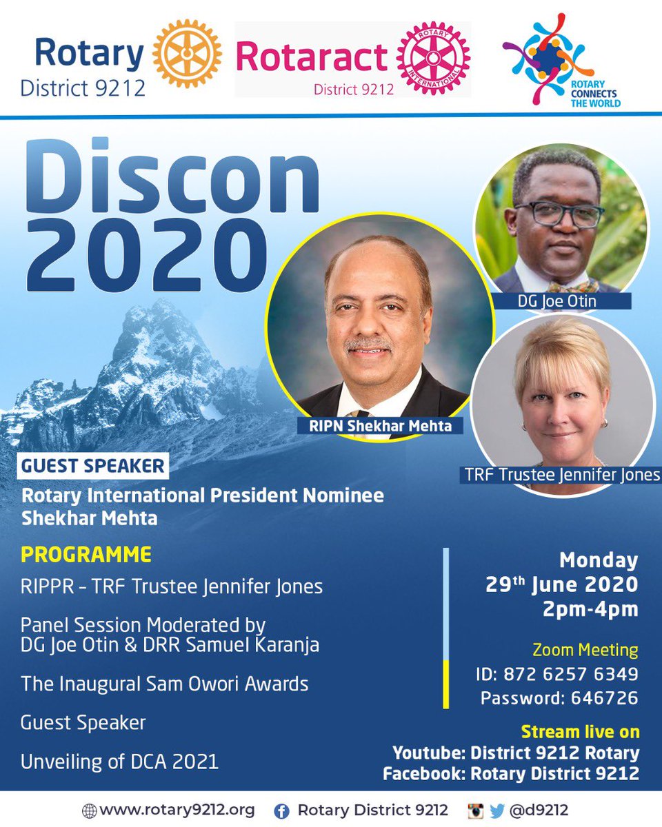 Today as I transfer the instruments of authority to the incoming District Governor Patrick Obath, I will account for the time spent with Team 9212 (all the members of our district). We will also celebrate diversity in leadership both locally and globally. #RotaryConnectsTheWorld