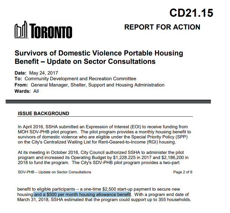 There was a pilot that gave Survivors of Domestic Violence portable housing benefits. Applicants got $500/month ($6,000/year) for rentSo, let’s expand scope & scaleWith $44.8 Million, you could help 7,467 households (not people. Avg houshold is 2.5 people) #TOpoli  #BLM6/12