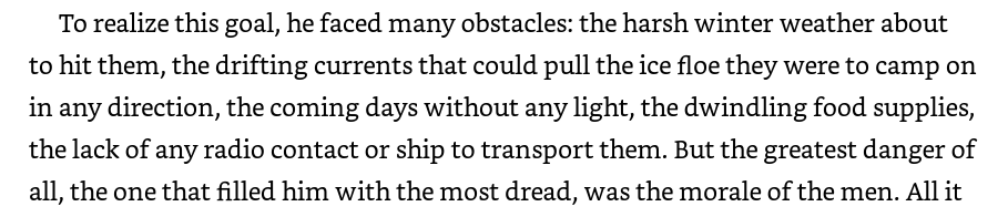 2/ In October of 1915, Sir Ernest Henry Shackleton had to abandon his ship Endurance. It got trapped in an ice floe in Antarctica.Robert Greene, in his book The Laws of Human Nature, describes the challenges and predicaments that Shackleton had to face.