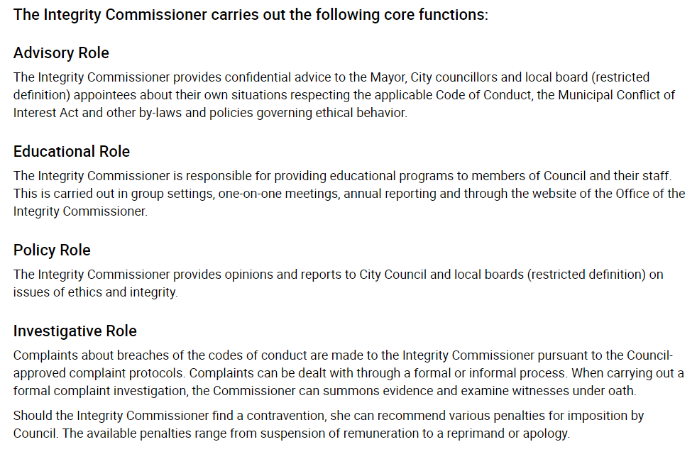 The Integrity Commissioner’s office has a budget of $576,000 and only 3 staff to advise, educate, regulate, and investigate issues of ethics & integrity on 35,000 employees.Maybe we can give them an extra $5 Million and boost their budget? #TOpoli  #BLM3/12