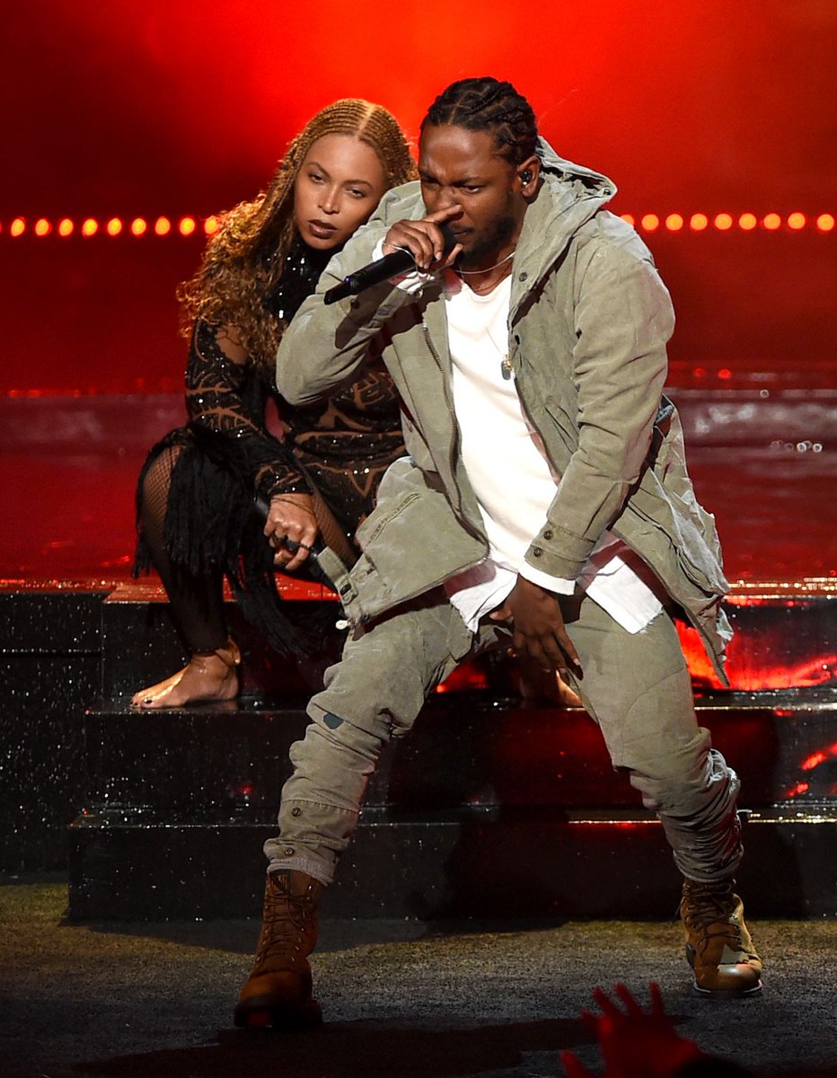 Beyoncé and Kendrick Lamar perform at the 2016 BET Awards.