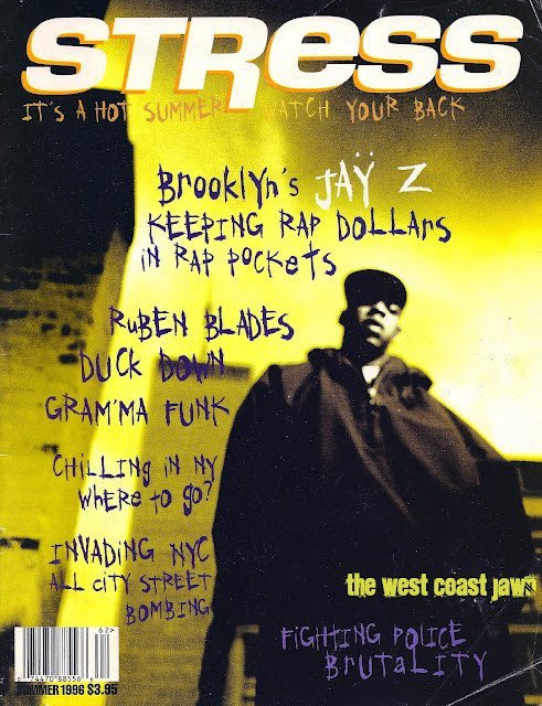 1996, Stress Magazine cover during the Reasonable Doubt press run. 1 of JayZ’s earliest magazine covers.
