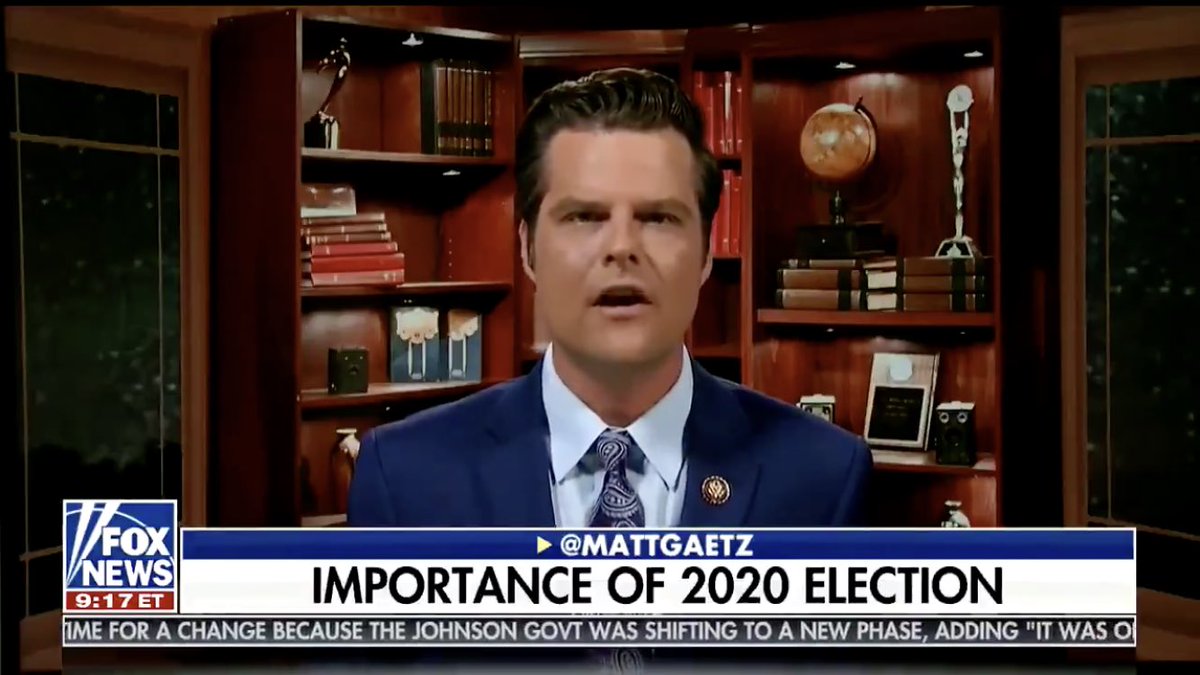 34/ Look who’s in the Magical TV Nook tonight — it’s  @mattgaetz! There are now  windows so Matt can watch his son play in the backyard.