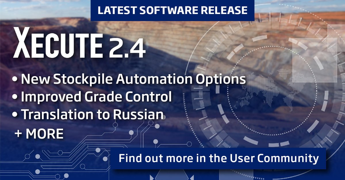 RPMmining's tweet photo. We are excited to announce the latest software release of XECUTE with a number of exciting updates.

Read the full release notes in the User Community.

Login or register now: https://t.co/KRv1ehBqTB https://t.co/WpgmbPKMG4