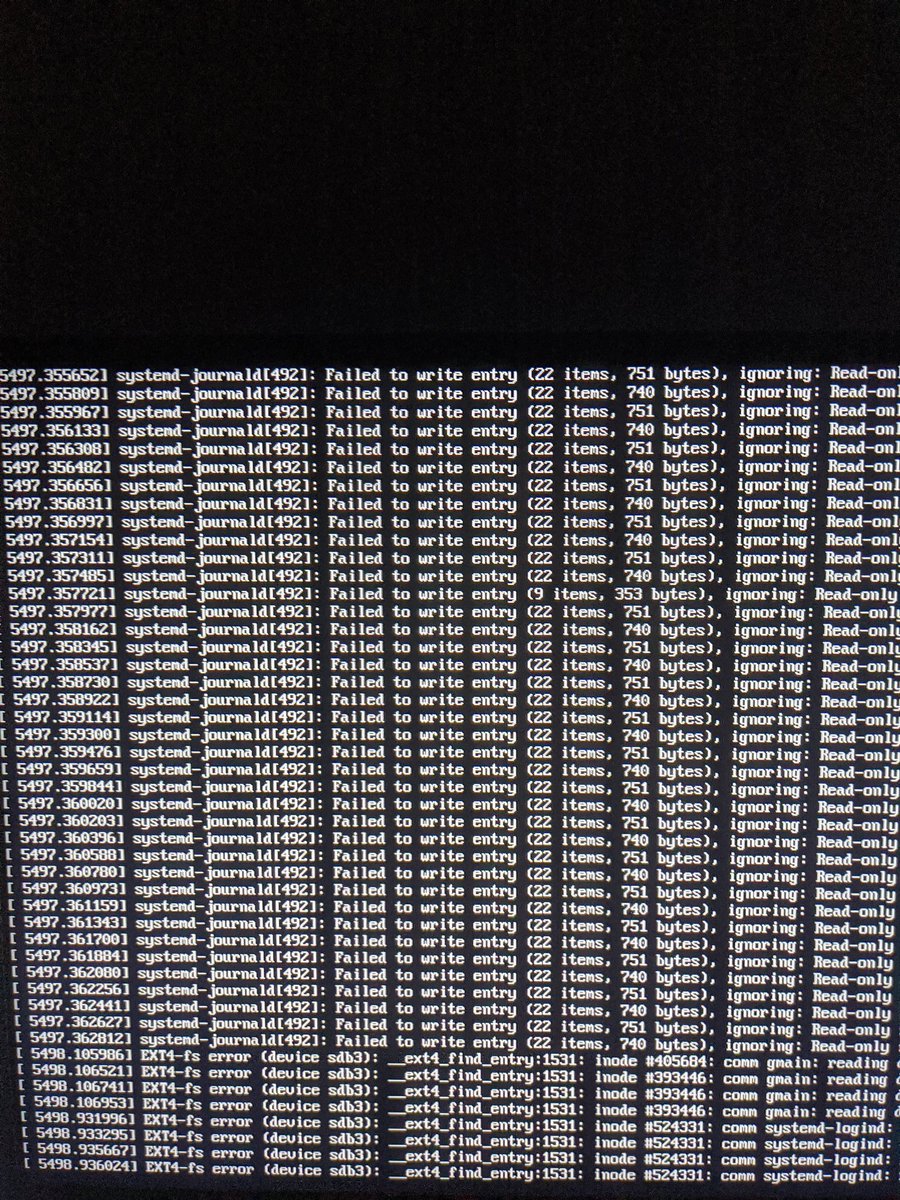 AlteranGhost's tweet image. Linux keeps crashing, the attached runs up the screen until I turn the computer off. I have run commands in Linux and Windows to check SMART status, and everything comes back normal. CrystalDiskInfo reports everything is fine. Anyone know what's going on?
#linuxhelp #help #popos