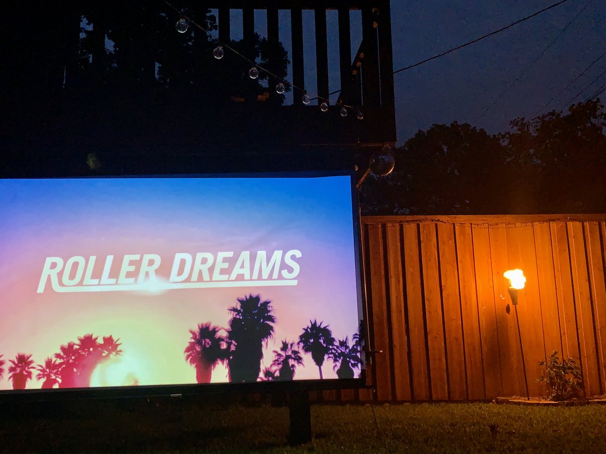 Tonight’s Backyard Cinema movie is ROLLER DREAMS, a 2017 doc I somehow just found out about even though it checks multiple boxes of things I’m strangely obsessed with: (1) the Venice Beach Boardwalk, (2) 1984, (3) roller boogie/dance movies &amp; (4) docs about fads/niche sports.