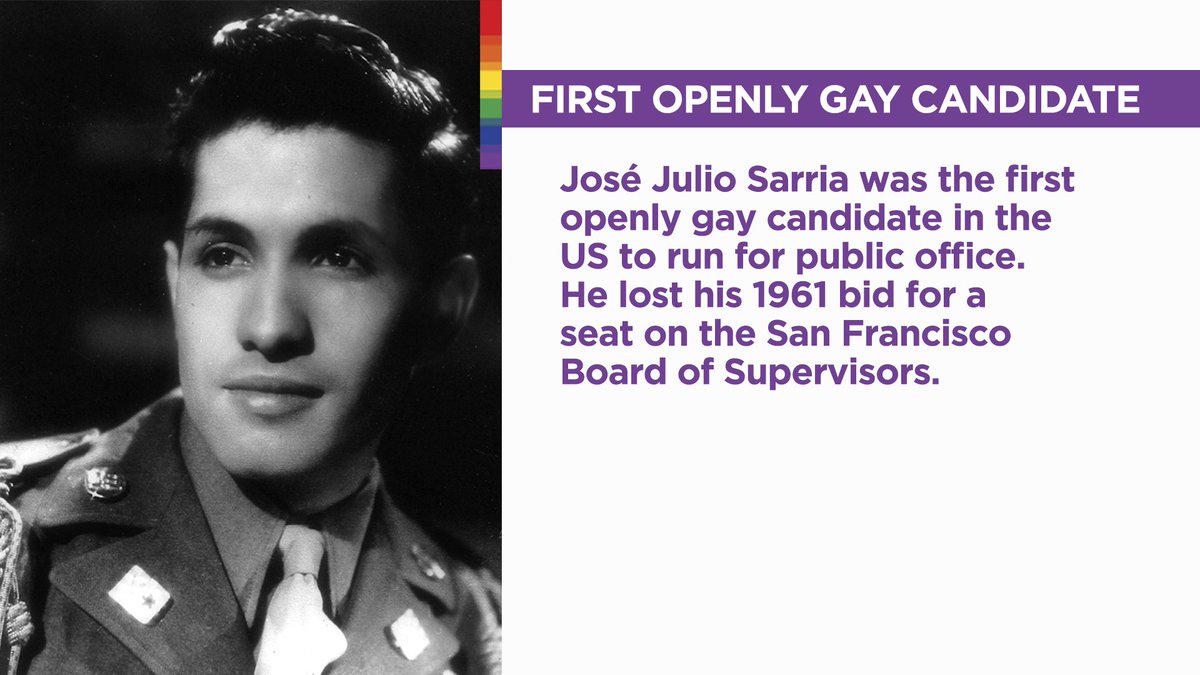 KPIXtv's tweet photo. #Sfpride50: Did you know Jose Julio Sarria was the FIRST openly gay candidate in the #UnitedStates to run for public office?
https://t.co/GTqpAzv4Wb https://t.co/Yex5dNR4jw