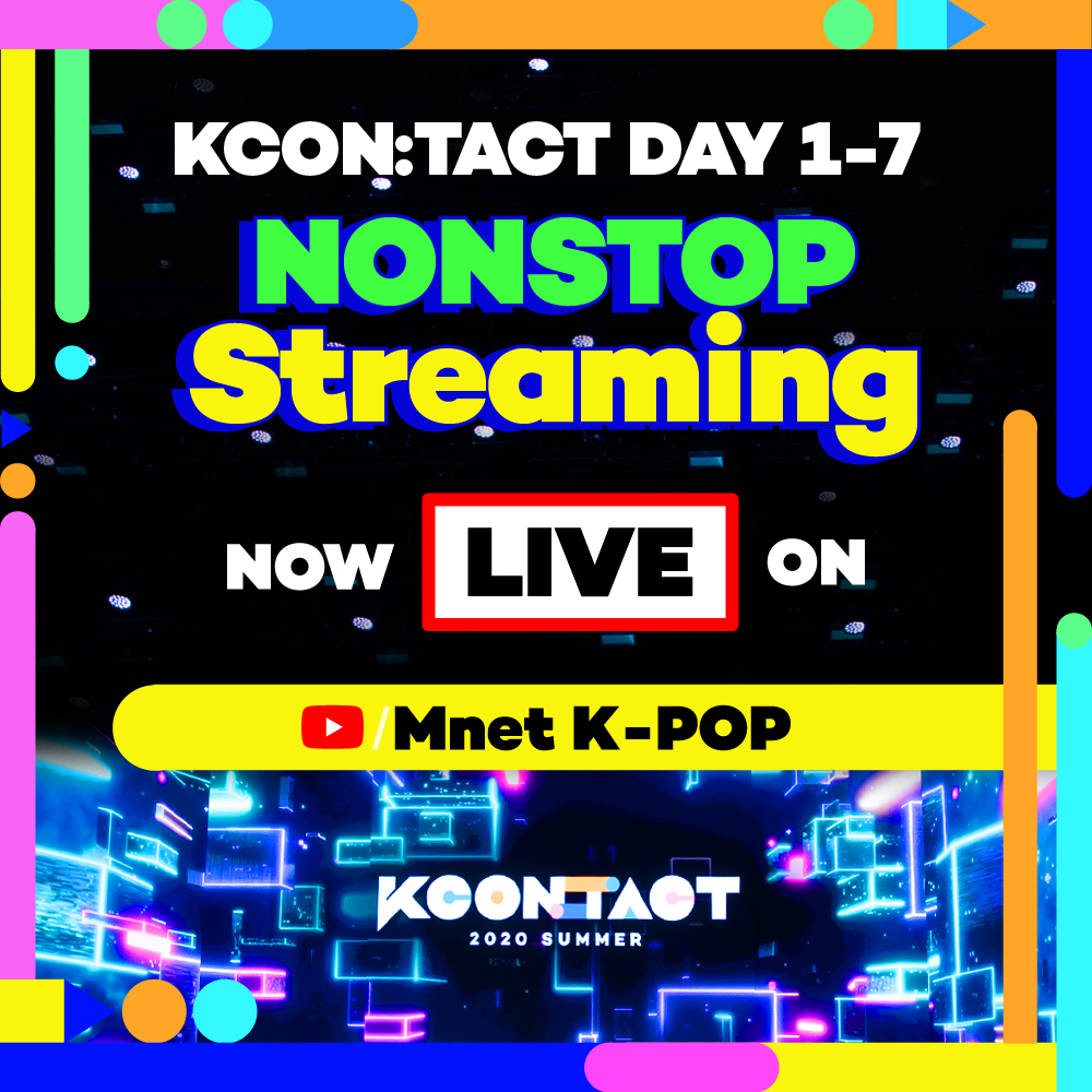 KCON_official's tweet photo. [KCON:TACT 2020 SUMMER]

#KCONTACTNonstop NOW LIVE ON #MnetKpopYouTube !!

▶ WATCH AT: https://t.co/wlCZEtz2SB
#KCON #LetsKCON #KCON247 #KCON2020 #KCONTACT https://t.co/i4E53K4g80