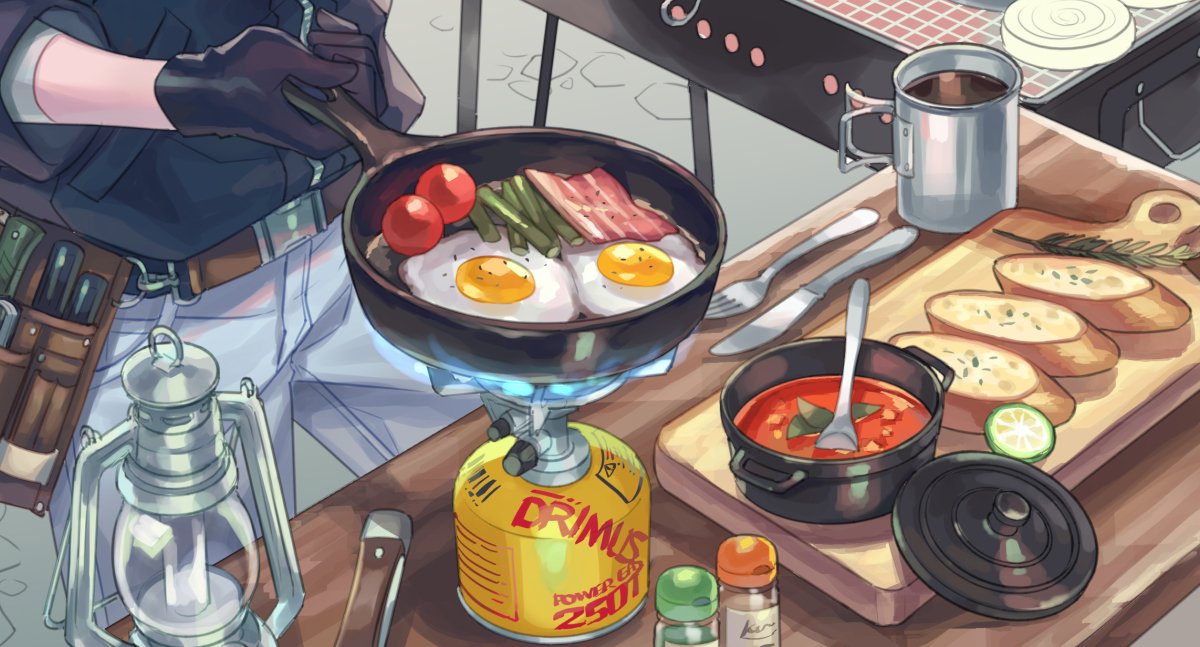 「手前食べ物と奥キャラ塗り途中 」|すざく＠２月１０日発売！『天空の異世界ビストロ店』のイラスト