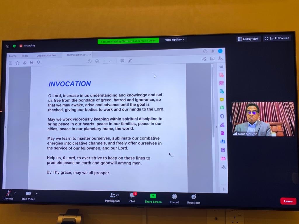 JawedAshraf5's tweet photo. Very special farewell call with Singapore’s 70-year old Inter-Religious Organisation. 
Recalled close association with IRO, lauded their role in the excellent goodwill&amp;harmony across faiths in Singapore; and my inter-faith experience here. Played a video of my photos on the theme https://t.co/KV8MFAPOQi