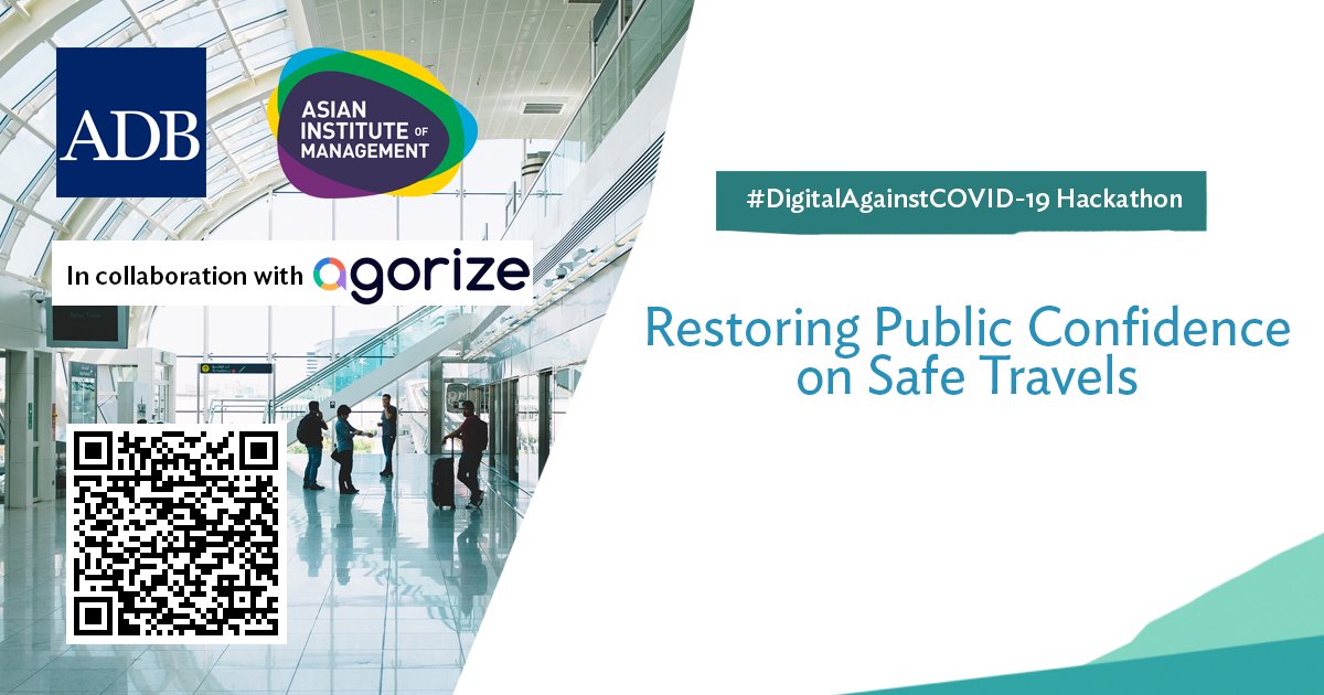 UPCURSOR's tweet image. How can digital technologies support the application of recommended policies that aim at helping travelers regain confidence in travel across the entire journey? 

Join the @ADB_HQ and @aimedu #DigitalAgainstCOVID19 hackathon. Submit by July 24. #ADBHackathon
