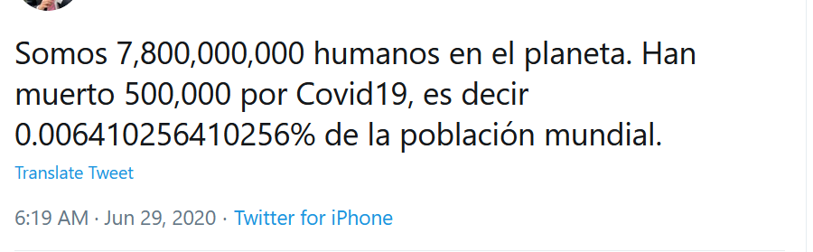 Alf_ArGzz's tweet photo. Quizá el número 0.0064% no se visualice muy bien. También se puede expresar como:

- Todo Lisboa o todo Atlanta
- 7 veces el Terremoto de Sichuan de 2008
- 15 veces la Guerra de Kosovo
- 166 veces los muertos del 911
- 500 mil veces tu mejor amigo https://t.co/COwa5bOunz
