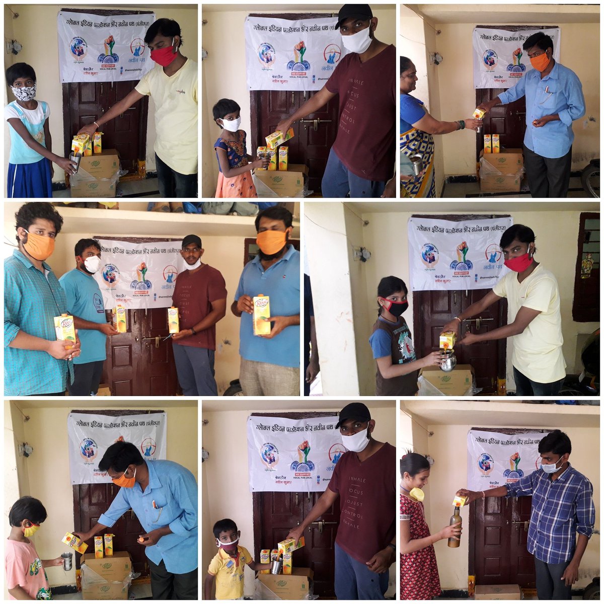 NethajiNareshK's tweet photo. Distributed #DaburReal #FruitJuice to kids in #CentralLanePremNagar
#MadhuraNagar #SevaBasthi(slum) by #SevaBharathi #Barkathpura bhag in #AmberpetNagar.
#98DayServiceInLockDown
#sevabharathitg
#GlobalIndiaFoundation &amp; #NaveenPath Org
#NaveenJindalBJP 
#Spokesperson 
#DelhiBJP https://t.co/utlxnm4dDM