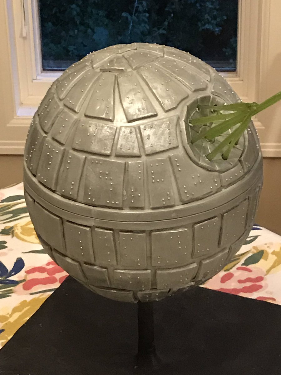 LordofTeeth's tweet photo. The wife made a Death Star cake for the kiddos birthday. Then the damn Rebels ate part of it. https://t.co/9EQYxOKwYQ