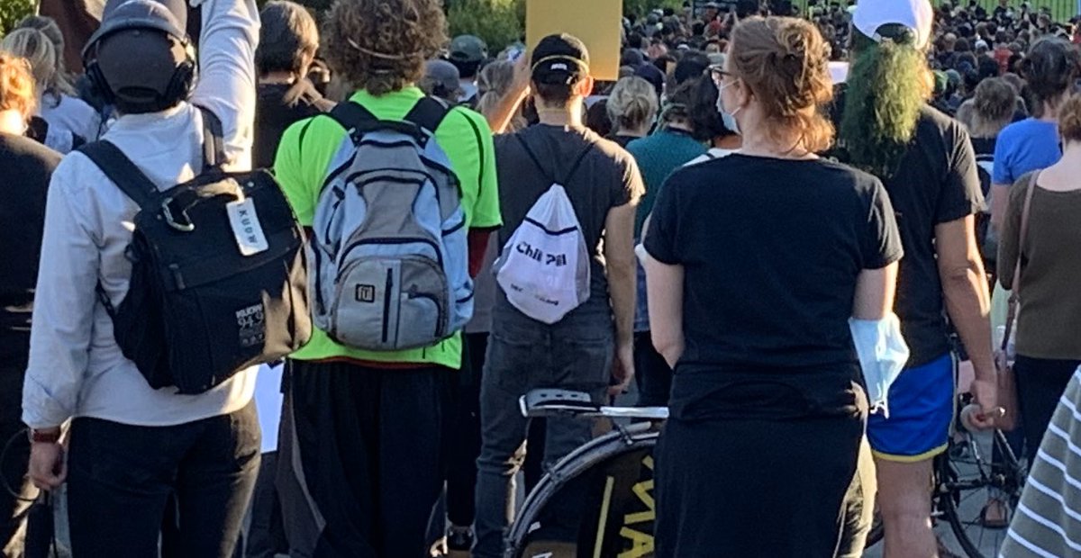 MikeBotsford's tweet photo. Protesters marched to Seattle mayor Durkan’s house @KING5Seattle https://t.co/8NBUl3TRdf
