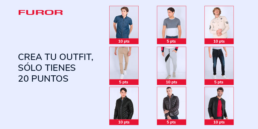 Arma el outfit perfecto para ti. ¿Lo puedes lograr? Coméntanos cuál es tu combinación. #HazloComoQuierasPeroSiempreConFUROR