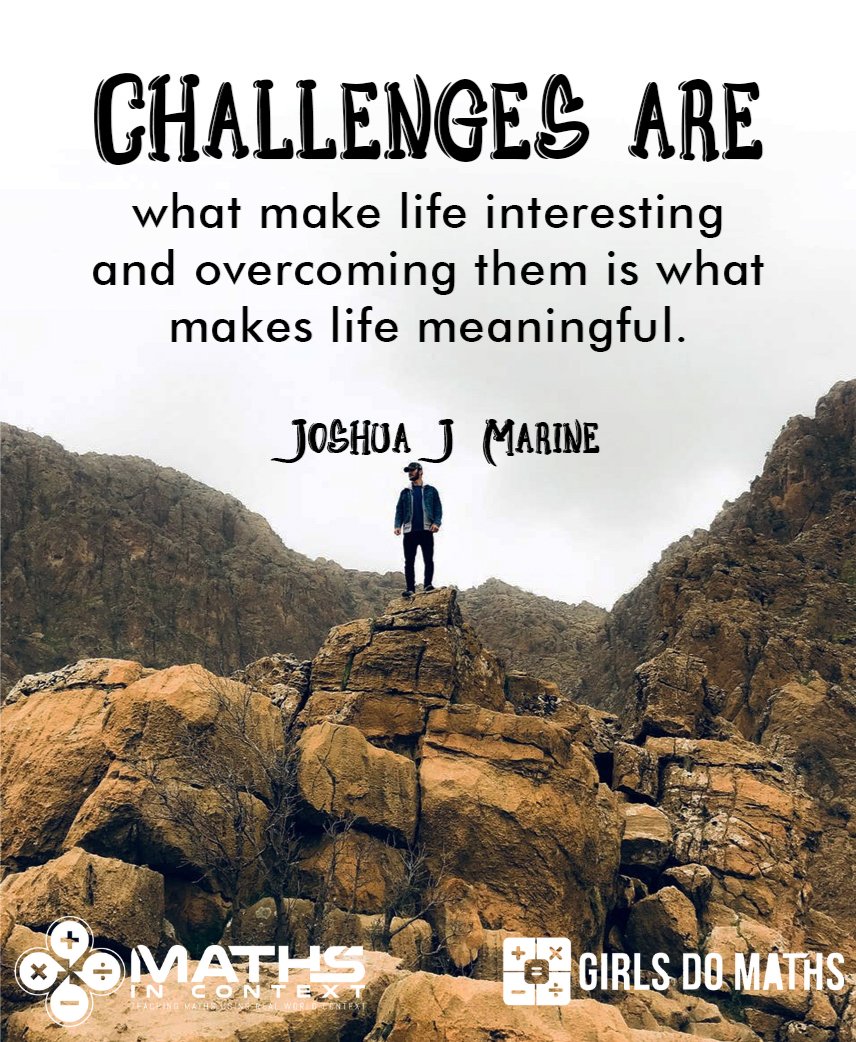 NajmaMathsTutor's tweet photo. "Challenges are what make life interesting. Overcoming them is what makes life meaningful." Joshua J Marine
#mathsincontext #girlsdomaths #womeninstem #motivationalquotes #pgcemaths #teachertraining #NQTteachers #teachtotrain #gcsemaths #alevelmaths #igcse #growthmindset https://t.co/Av7nOQbPGm