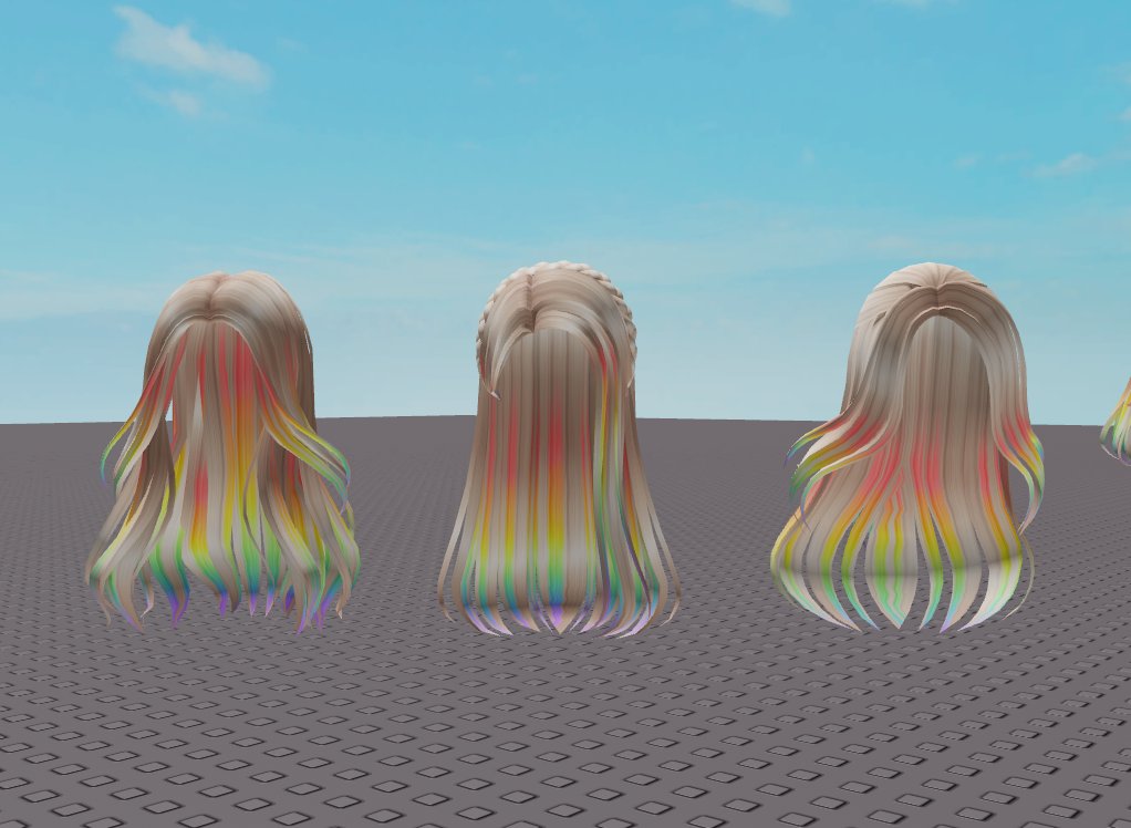 Dream Girl Low Pigtails Blonde To Rainbow - Roblox