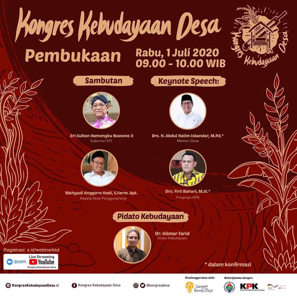 pspk_ugm's tweet photo. Pembukaan Kongres Kebudayaan Desa 2020

#kongres #kebudayaan #desa #festival #seminar #webinar #riset #callforpapers https://t.co/j8AMeQOyGM