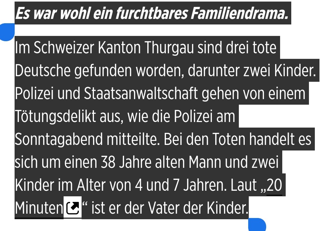 anwaltsgelaber's tweet image. BILD kann es einfach nicht lassen.

Ein Tötungsdelikt ist kein Familiendrama!

Ein Familiendrama liegt vor, wenn Onkel Manfred den 85. Geburtstag von Oma Katharina vergessen hat.
