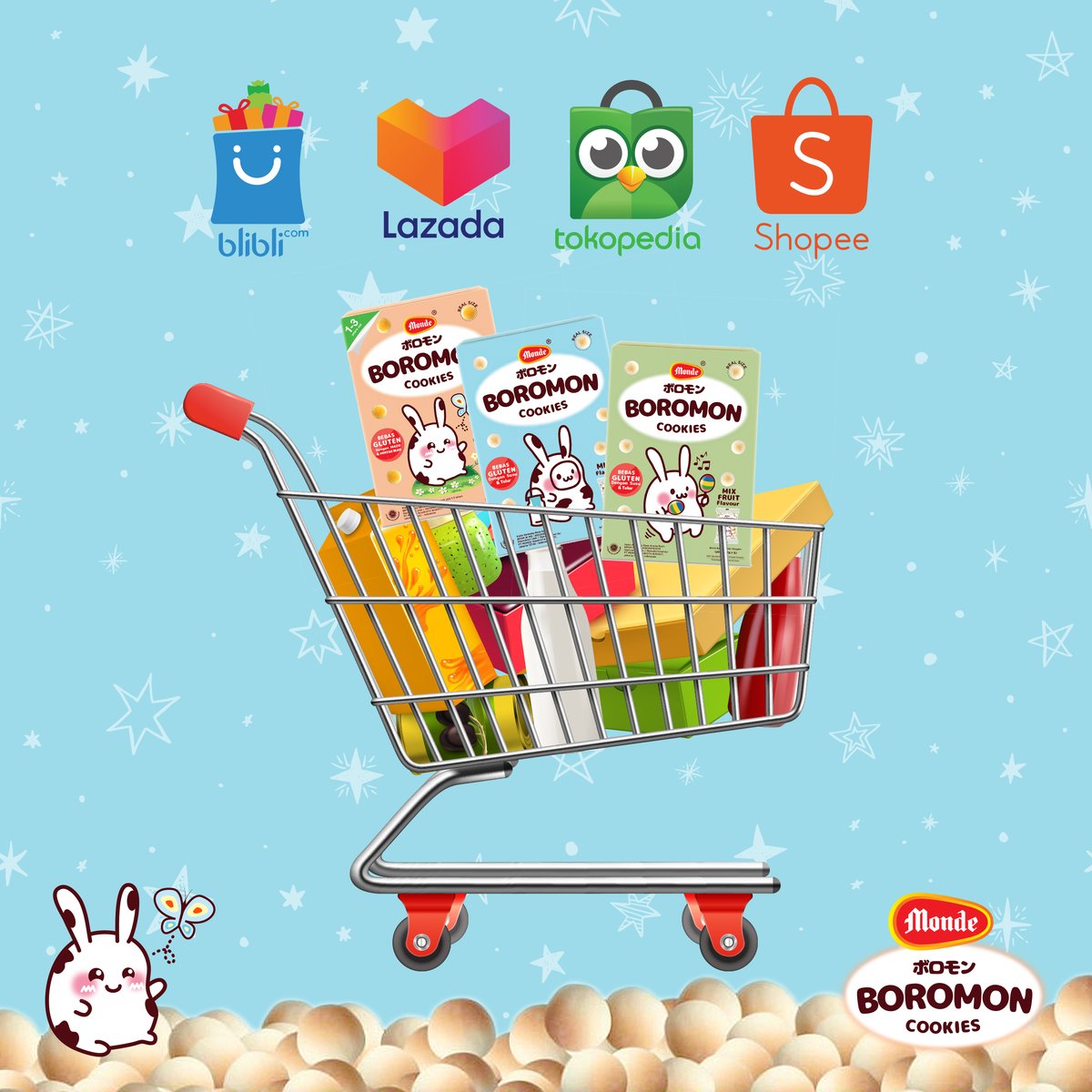 Buat Smart Moms yang bingung harus cari Monde Boromon kemana, Moms bisa membeli secara online di Official Store Mondemart kok 😍😍
Official Store Mondemart ada di Tokopedia, Shopee, Blibli dan juga Lazada lho
.
#MondeBoromon #BoromonCookies #CookiesBayi