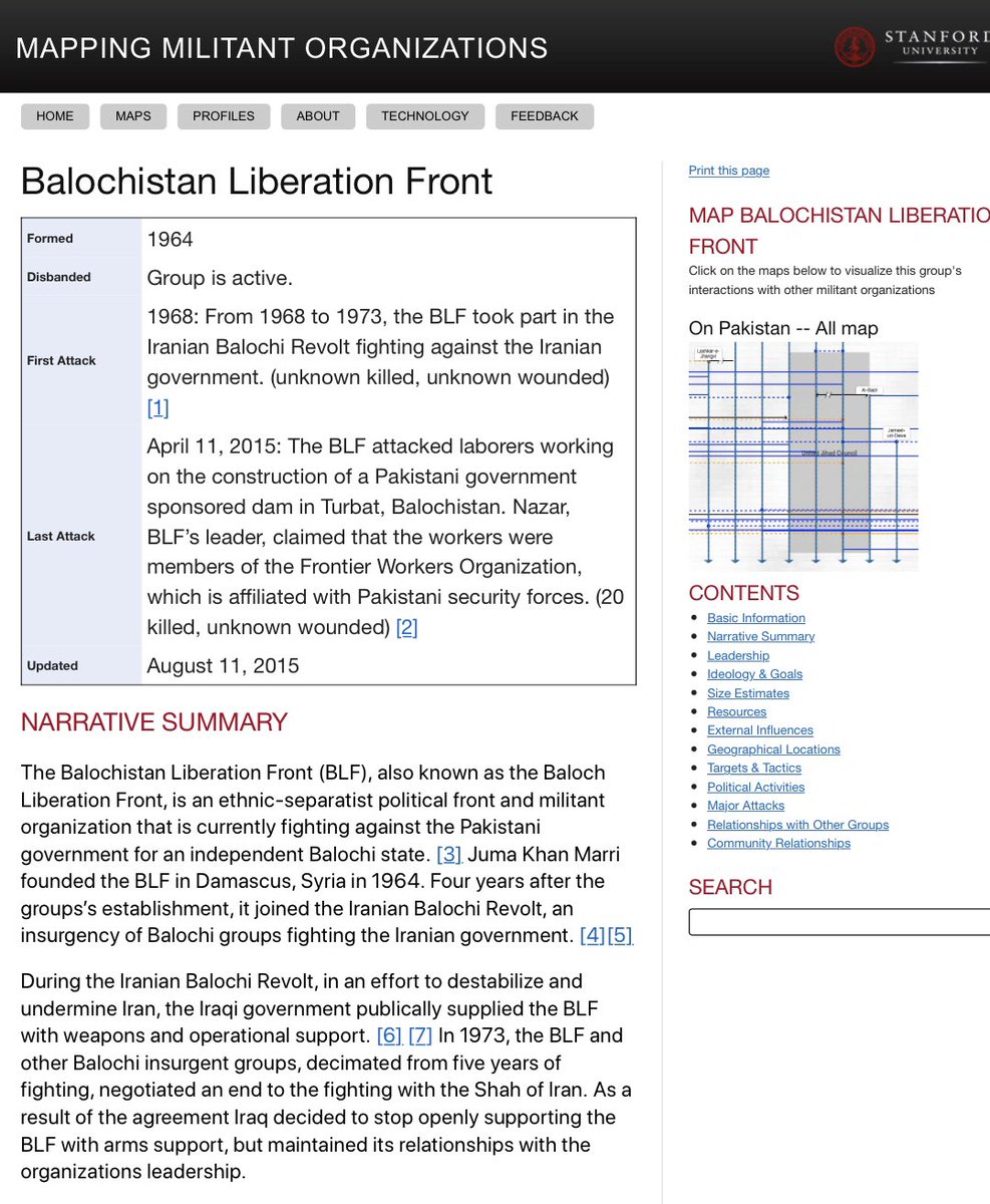 Parallel with creation of  #BLA another terror group BLF was formed in 1964 by leftist baloch students in Syria.Balochistan Liberation Front-BLF was formed by student leader Jumma Khan Marri in Syria, son of Sardar of Ramkani clan Hazar Khan Marri & senior BLA commander./28