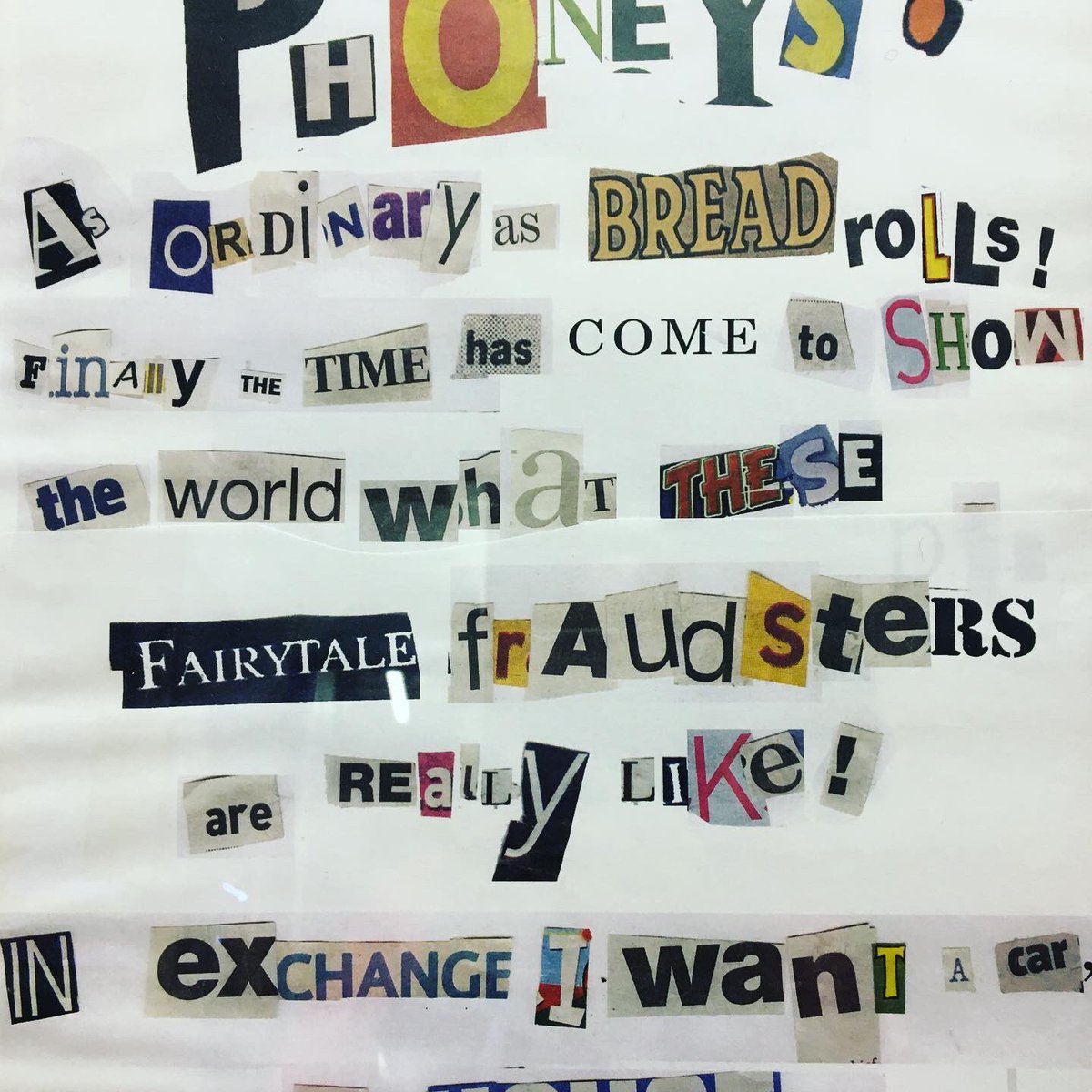 clairebarker's tweet photo. Back to my old studio today, where I found a ransom note I made for my first published book. Iโd forgotten that I used to make physical things from my stories, like props. It was fun. #dancingpenguins #hostagedemands #MagicalMail. https://t.co/X2AgUkV1h7