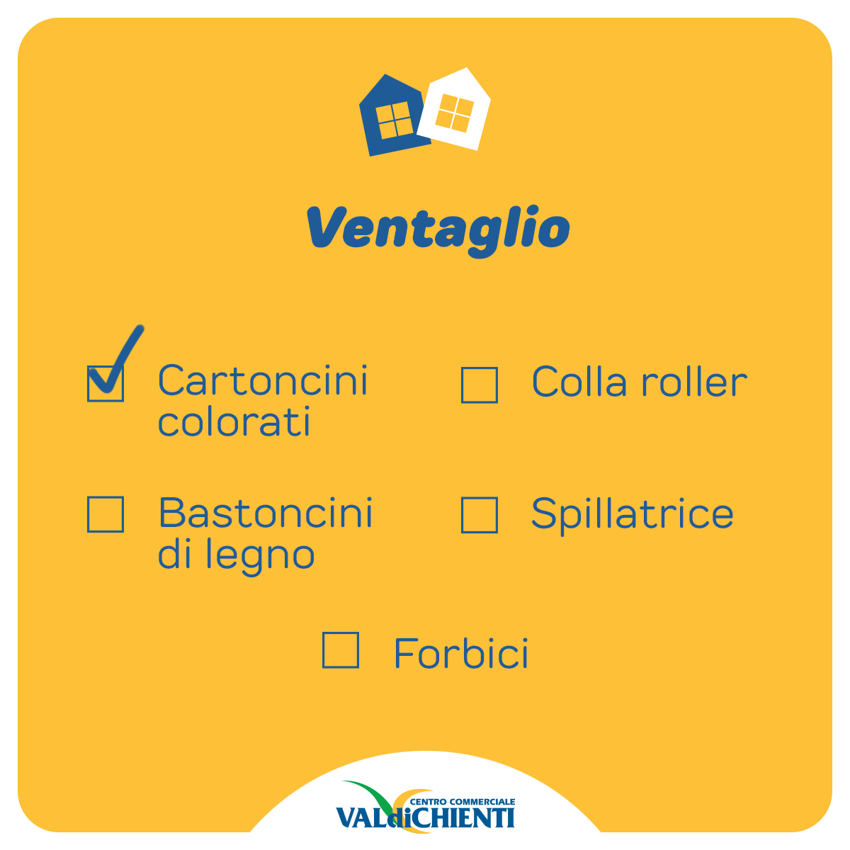 valdichienti's tweet photo. Quale occorrente servirà per il prossimo tutorial con Cristina di Intimissimi? 🤔

✅ cartoncini colorati
✅ bastoncini di legno
✅ forbici
✅ spillatrice
✅ colla roller

Procurati tutto il materiale e preparati per il tutorial di venerdì! 🤩✏️

#CentroValDIChienti #vicinidicasa https://t.co/y9XXCNlJ6N