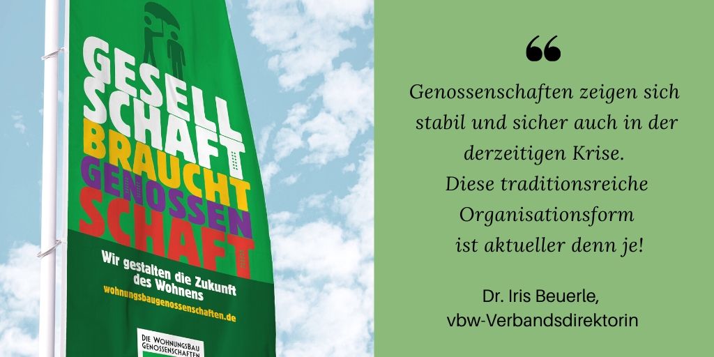 Idee der #Genossenschaften aktueller denn je: „Wer Mitglied einer Wohnungsbaugenossenschaft ist, braucht um seine #Wohnzukunft nicht zu bangen“, betont Dr. Iris Beuerle vom vbw anlässlich des internationalen #Genossenschaftstag am 4. Juli. bit.ly/2VpHGnl