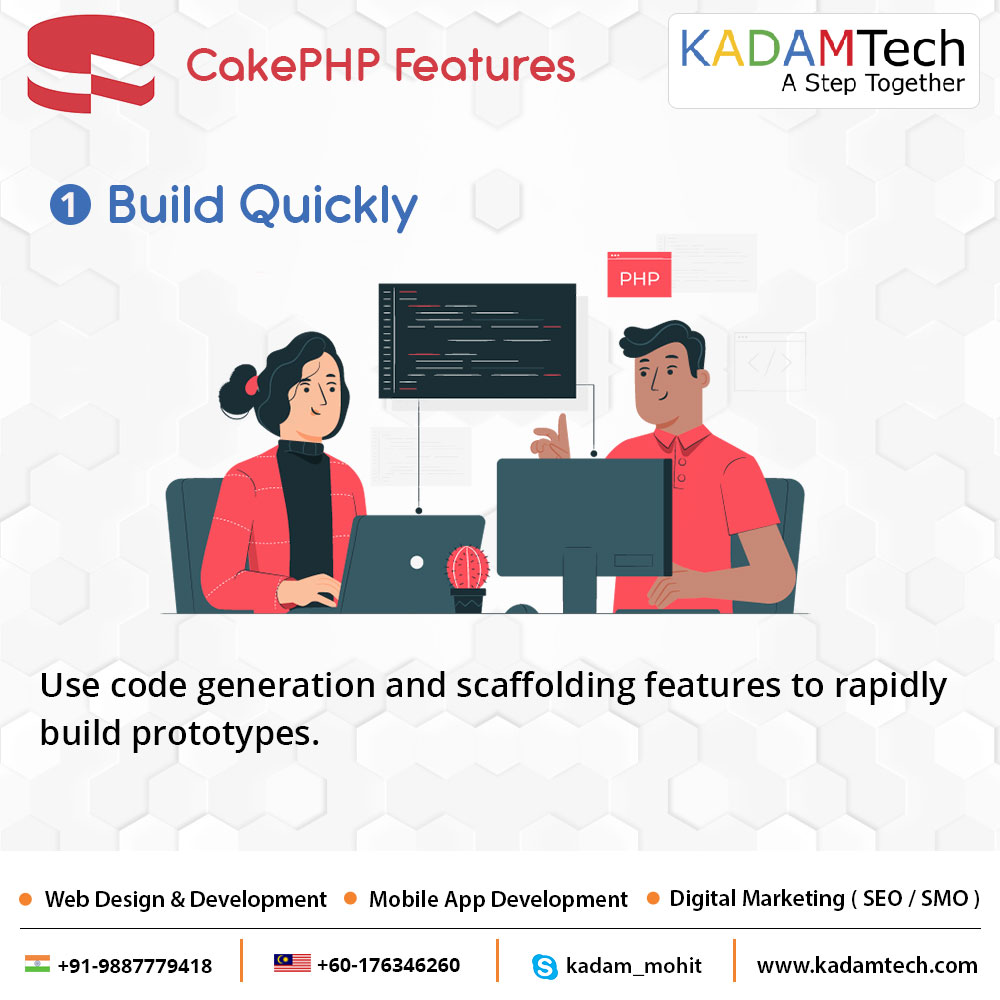 KadamTech1's tweet image. #CakePHP_Features
Build Quickly: Use code generation and scaffolding features to rapidly build prototypes.
Hire #CakePHPDeveloper at #KadamTechnologies: A #Web & #Mobileappdevelopment company in India.
kadamtech.com | mohit.singhal@kadamtech.com | Skype: kadam_mohit