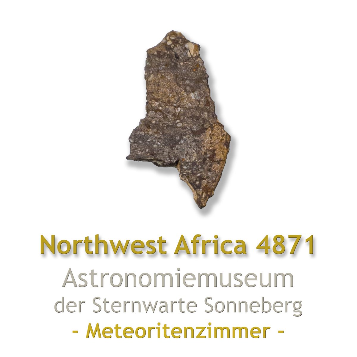 AstroMuseumSon's tweet photo. Pünktlich zum morgigen #AsteroidDay erhält unsere Meteoritensammlung Zuwachs.
Der erste #Meteorit vom Typ #Aubrite der unsere Sammlung schmückt. Aubrite sind recht selten. Sie sind magmatischen Ursprungs und man vermutet den erdnahen #Asteroid (3103) Eger als Mutterkörper. https://t.co/z0l5IjLMtw