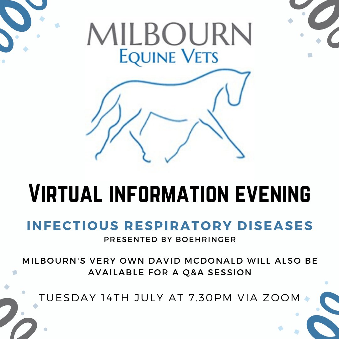 Milbournequine's tweet photo. We are delighted to announce that will be holding a Virtual Information Evening ❗
- Topic: Infectious respiratory diseases with Q&amp;As
- When: Tuesday 14th July at 7.30pm
- Where: From the comfort of your own home 😊
Please select the link to register
https://t.co/CdXiMahtW3 https://t.co/3sB11BXd3A